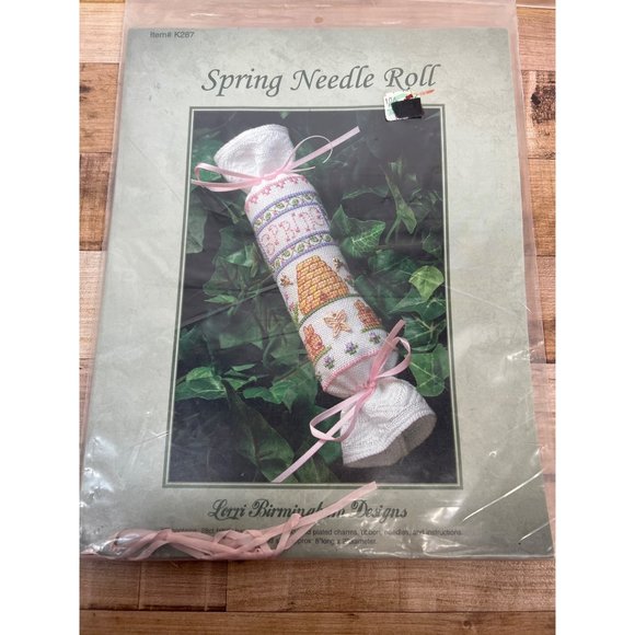 Spring Needle Roll Cross-Stitch Kit By Lorri Birmingham Designs, Charms, Fabric, - Picture 1 of 4